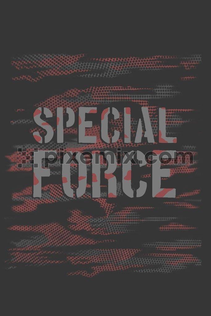 Modern camo typography product graphic