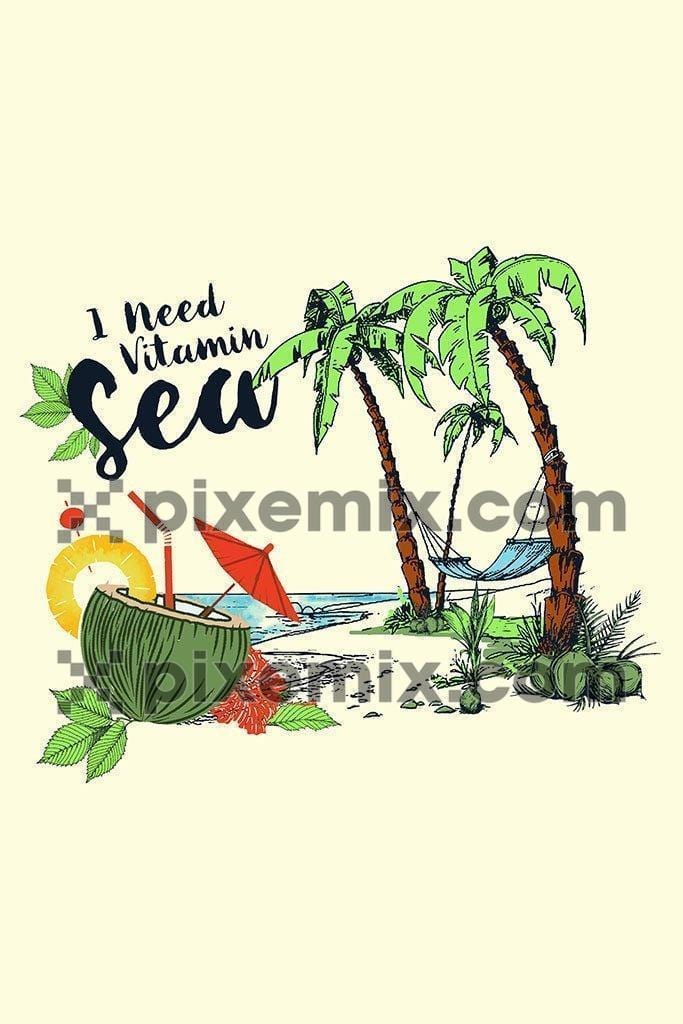 Summer vibes beach holiday product graphic