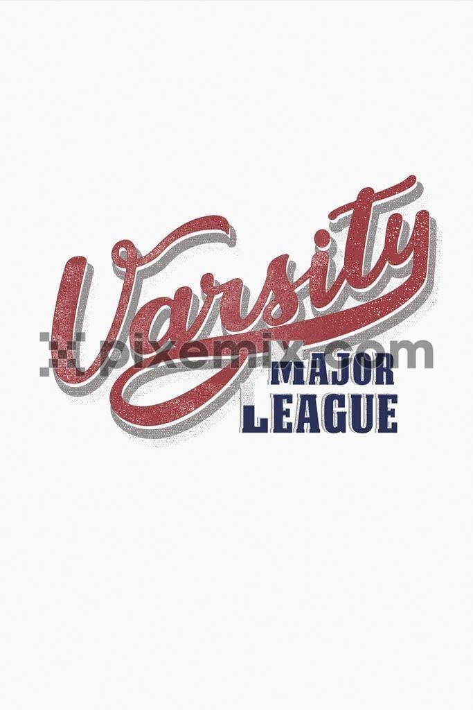 Varsity typography product graphic with distressed effect