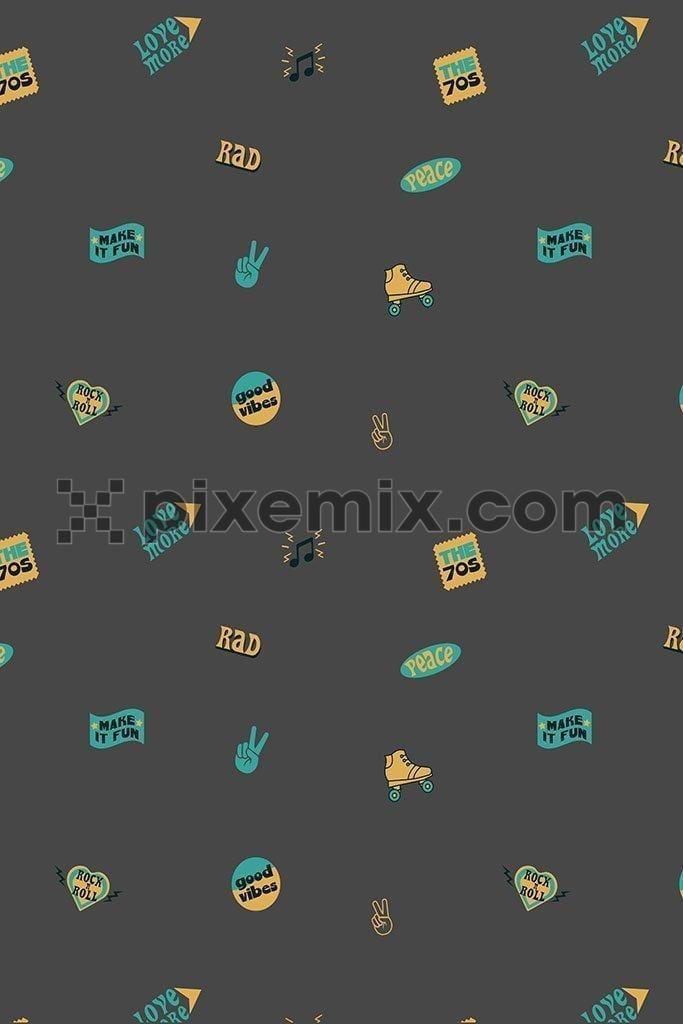Retro music icon pattern product graphic