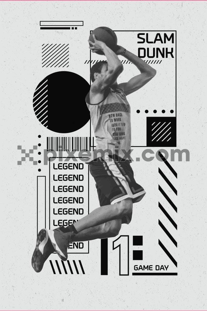 Athleisure inspired basketball product graphic