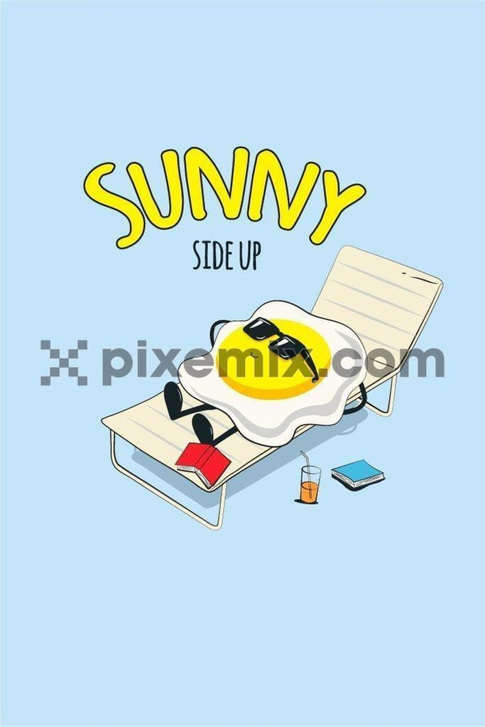 Sunny side up egg quirky vector product graphic