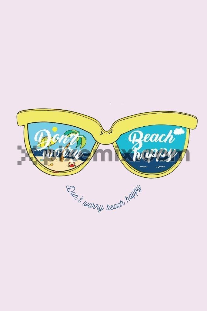 Happy holiday sun glasses vector product graphic