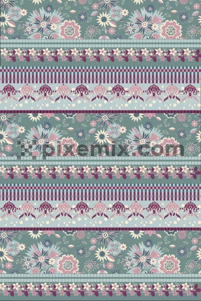 Flower stripe pattern product graphic