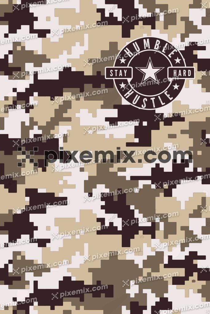 Abstract geometric camouflage pattern product graphic  with patch