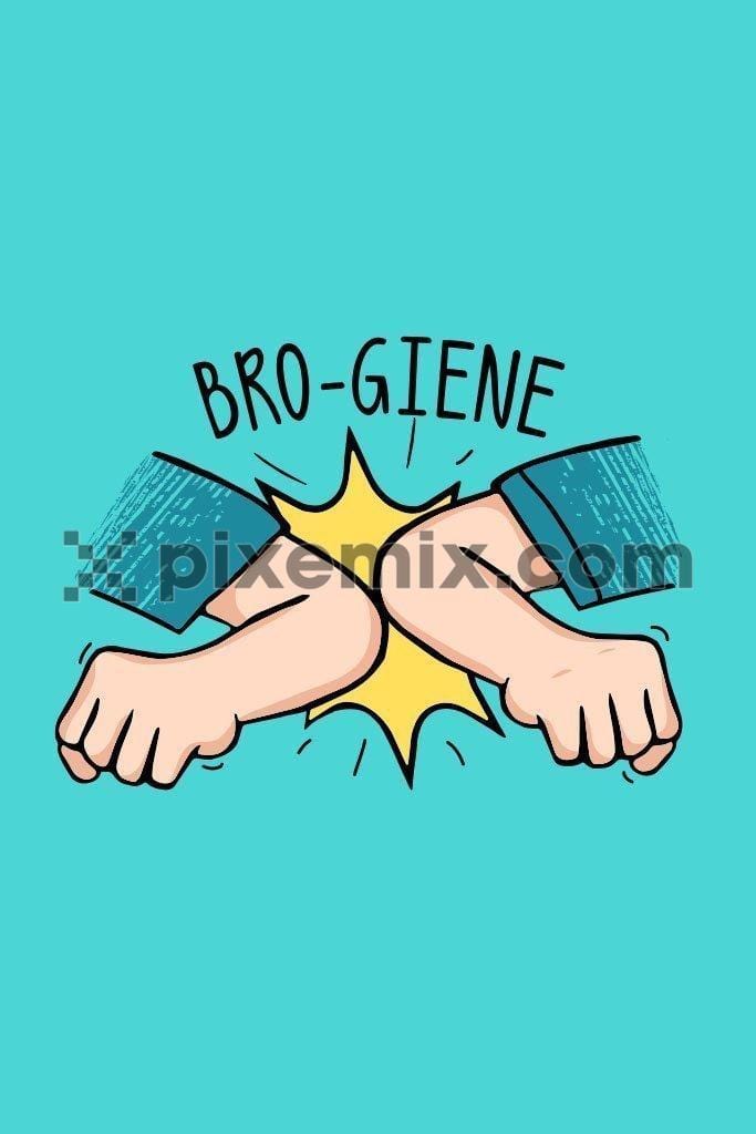 Trendy elbow bumps vector product graphic