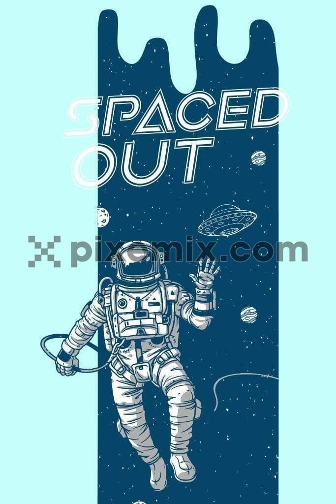 Astronaut exploring space placement vector product graphic