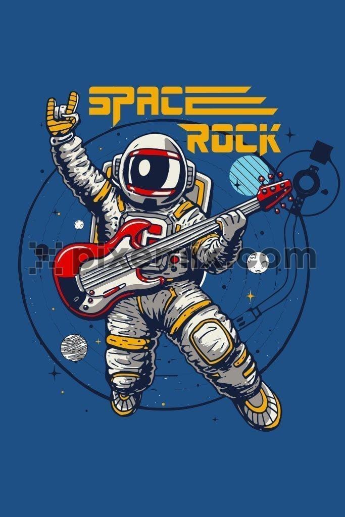 Astronaut rocking space quirky vector product graphic
