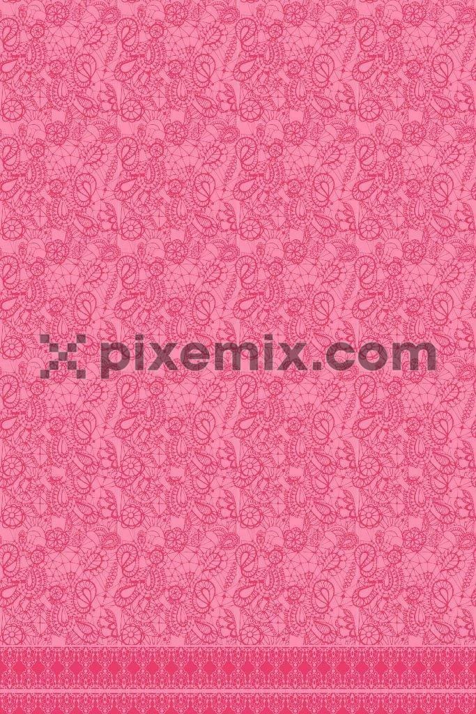 Paisley lace pattern product graphic with border