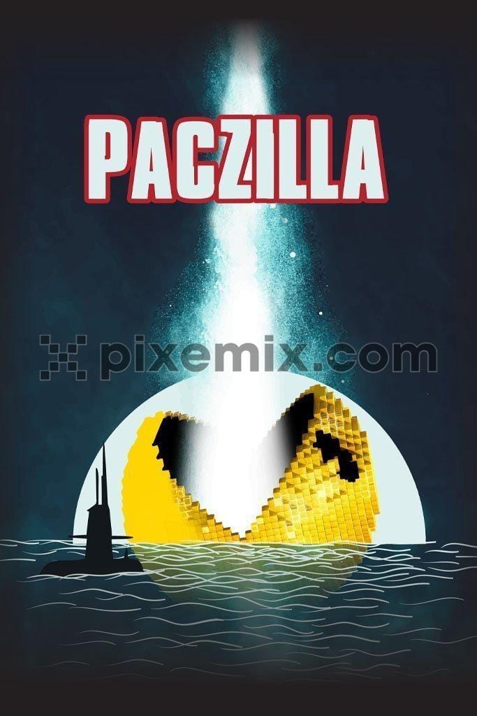 Paczilla video game placement vector product graphic