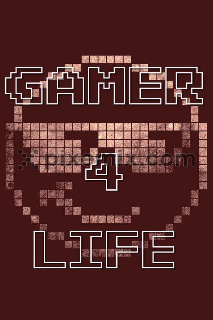 Copper pixels gamer vector product graphic