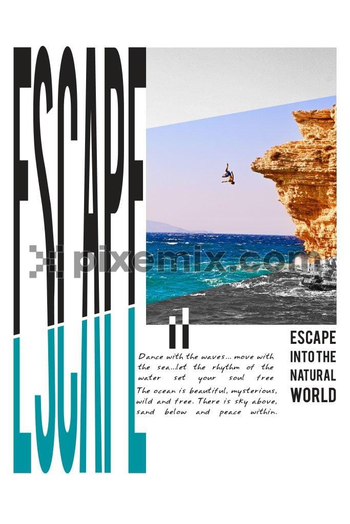 Escape into the natural world vector product graphic