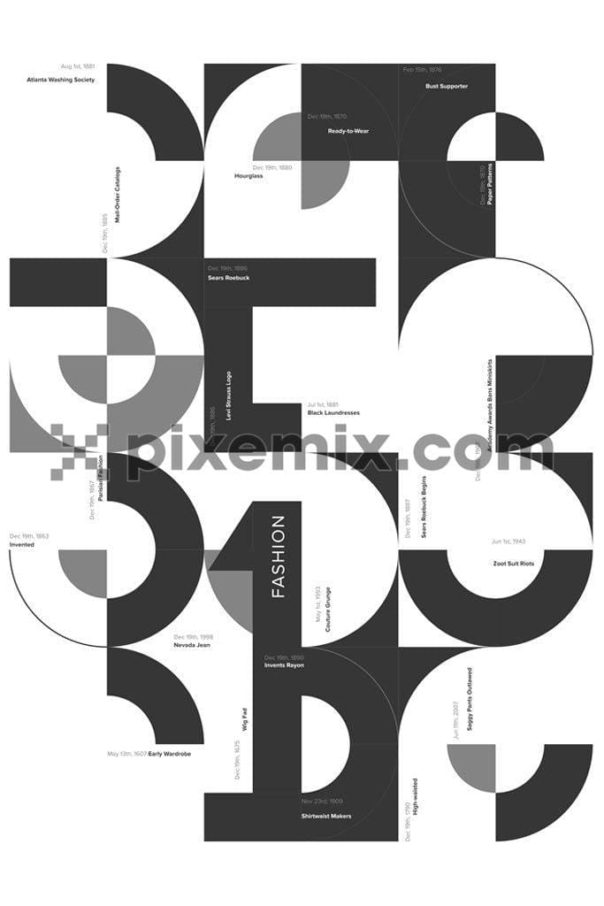 Athleisure monochrome abstract number vector product graphic