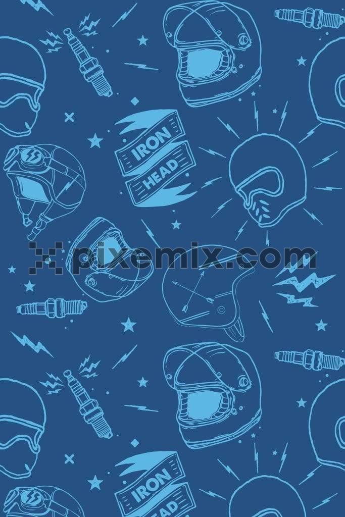 Moto doodling vector pattern product graphic