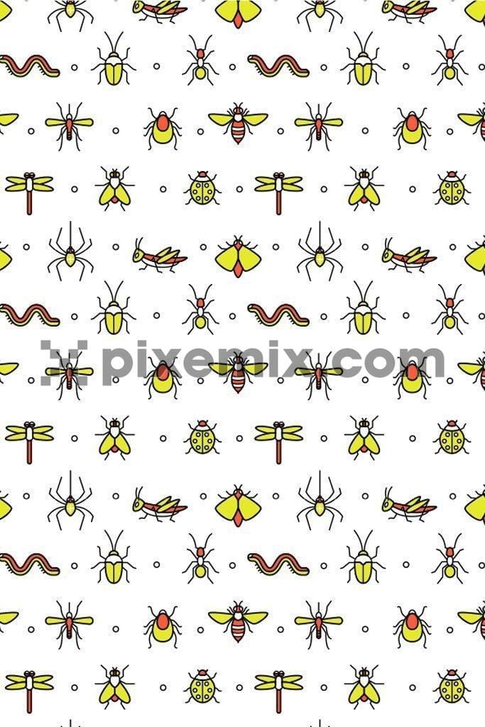 Insect doodling vector pattern product graphic
