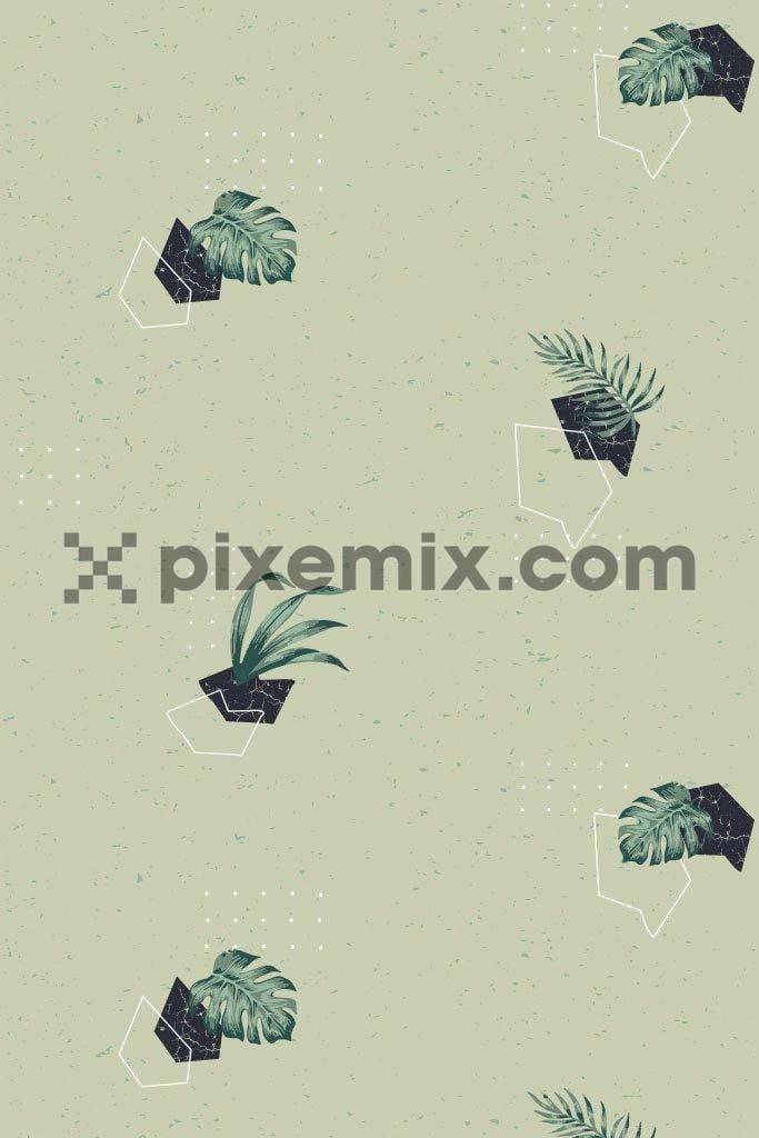 Modern abstract tropical vector pattern product graphic