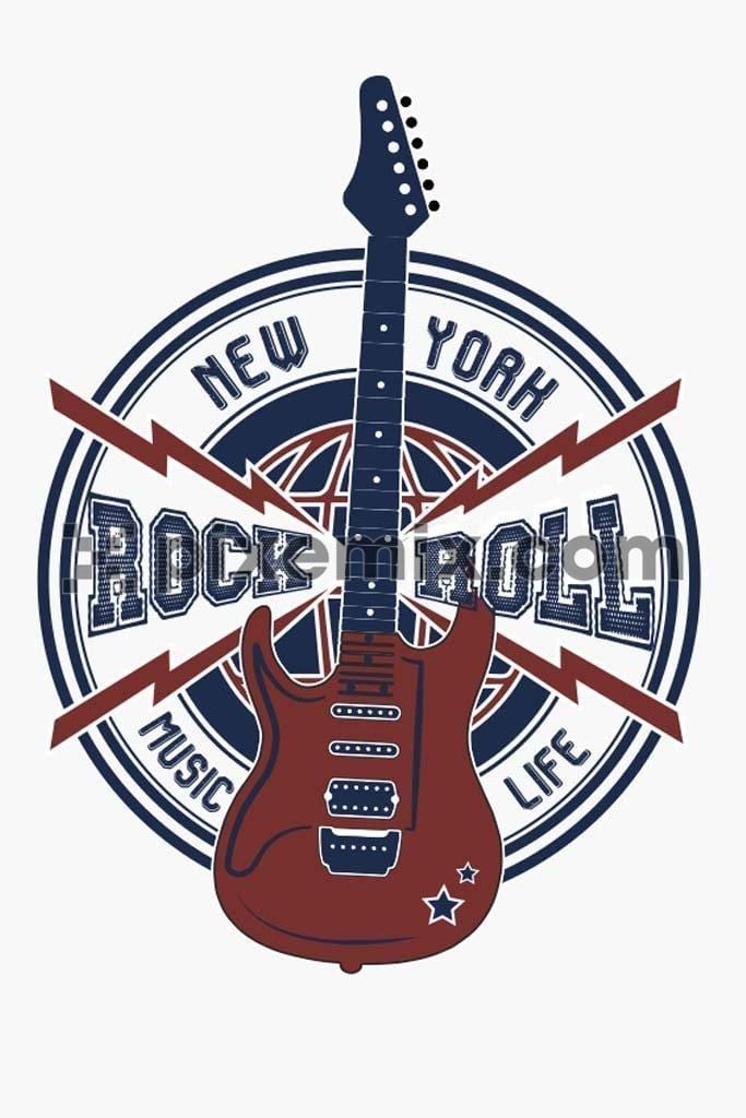 Guitar rock and roll vector product graphic