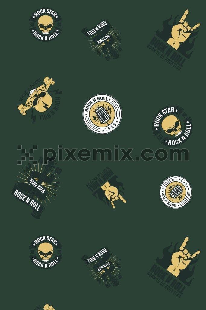 Rock and roll music vector icon product graphic