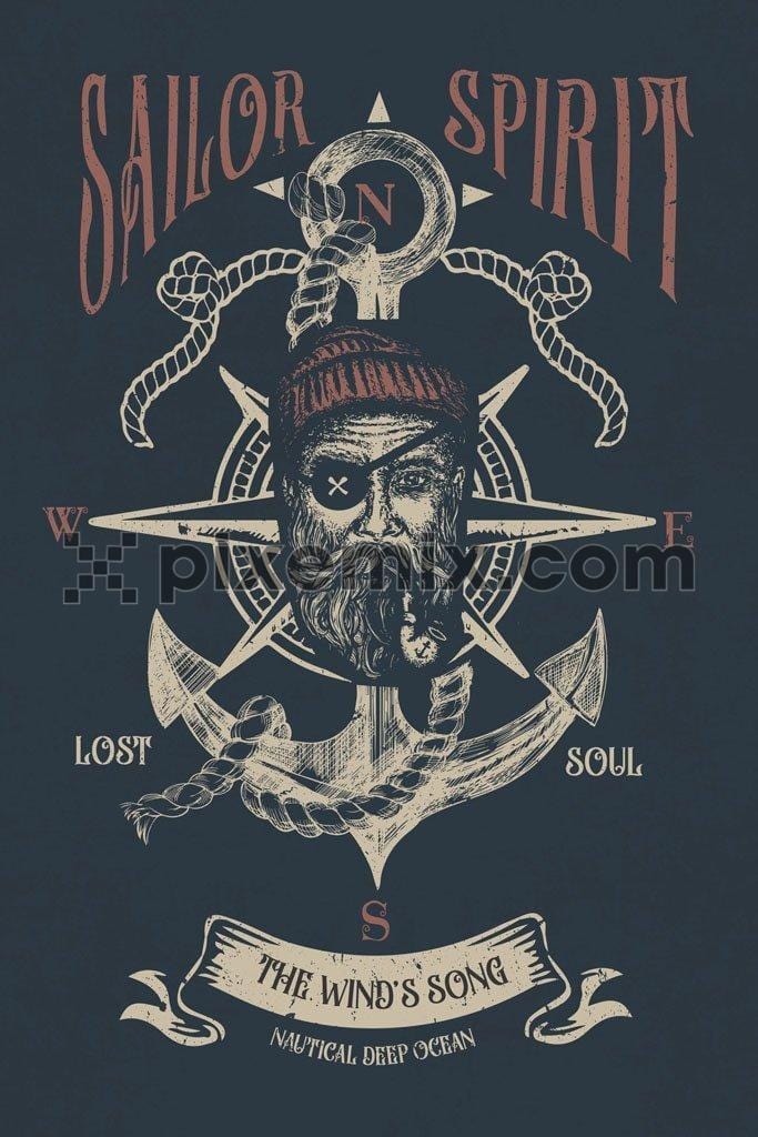 Pirate nautical vector product graphic