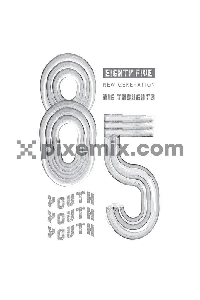 Modern brush number vector product graphic