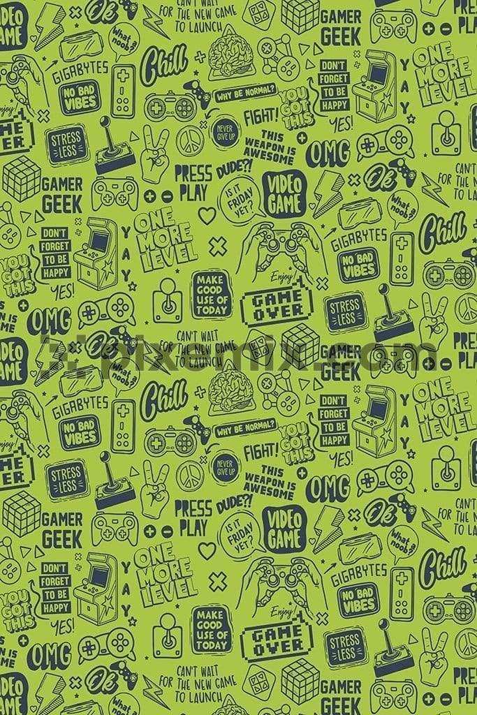 Cool gaming inspired all over pattern vector product graphic