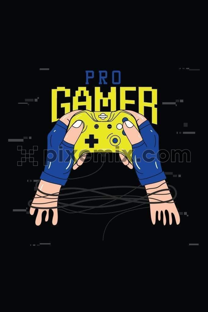 Pro gamer hand with joystick vector product graphic