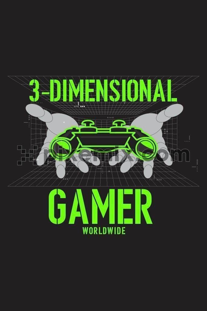 3 dimensional gamer vector product graphic