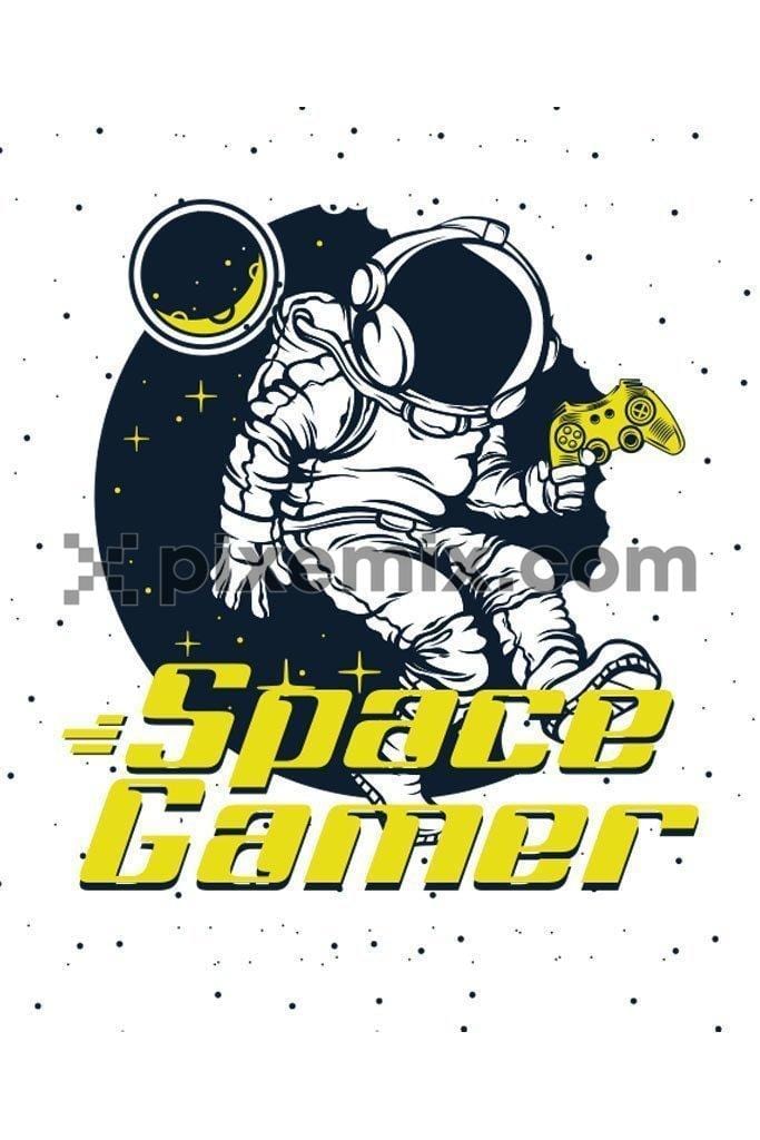 Space gamer vector product graphic