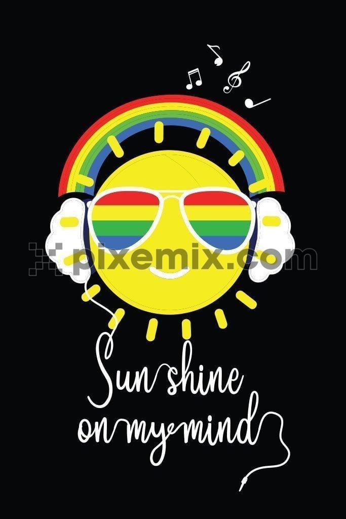 Cool music sun vector product graphic