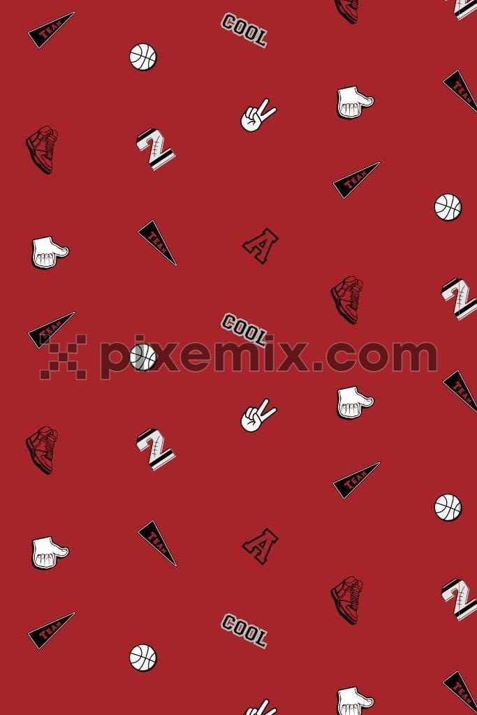 Varsity inspired icon vector pattern product graphic