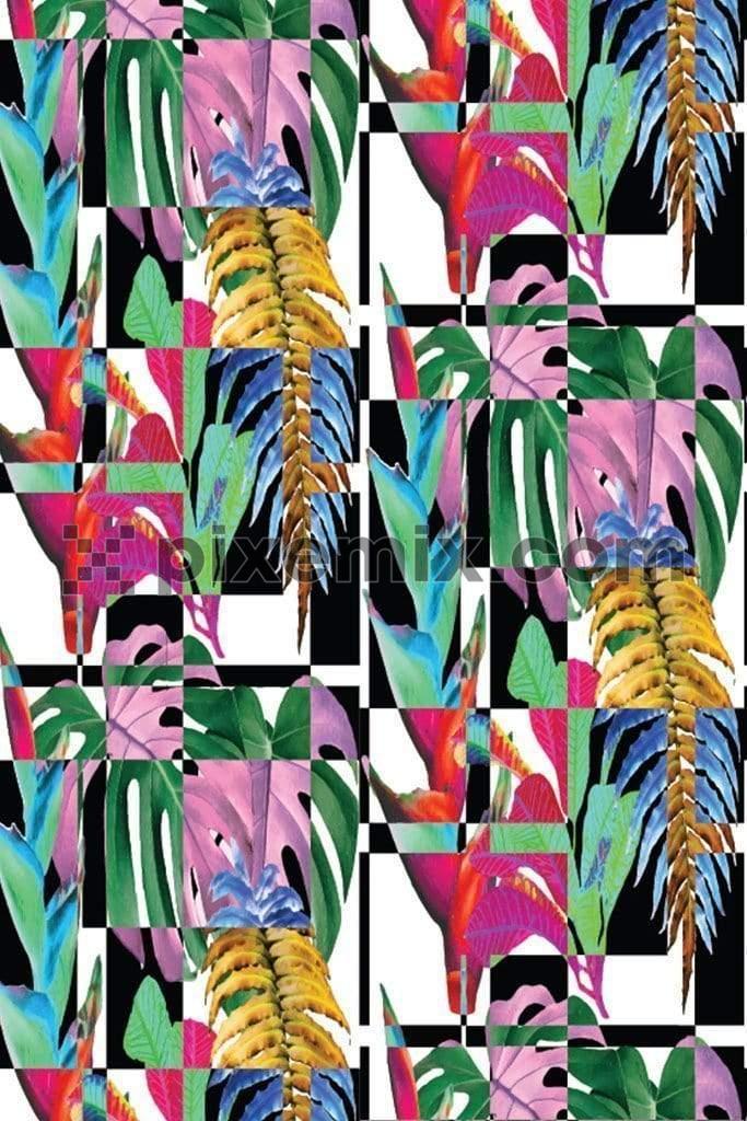 Digital abstract tropical pattern product graphic