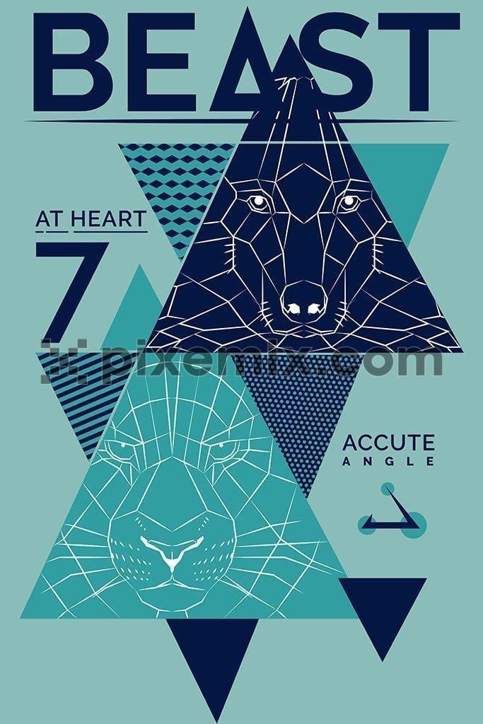 Abstract modern geometical line art vector product graphic