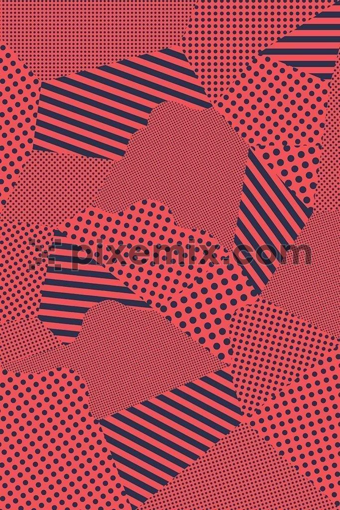 Geometric abstract dots and stripes vector product graphic