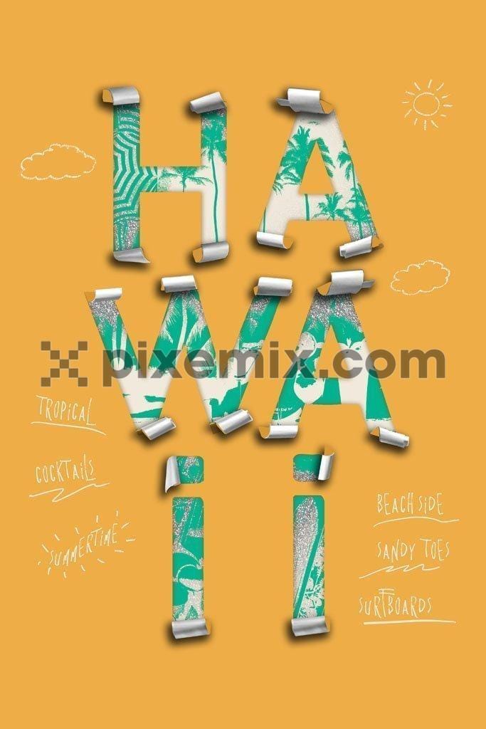 Torn paper vacation art concept product graphic