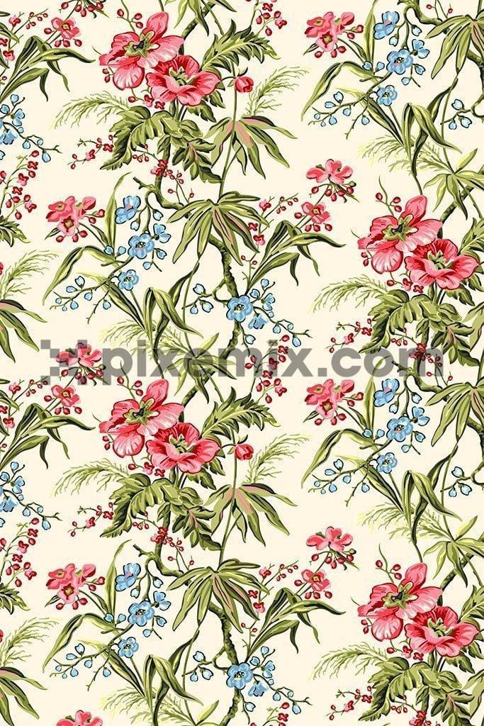 Water color floral vector pattern product graphic