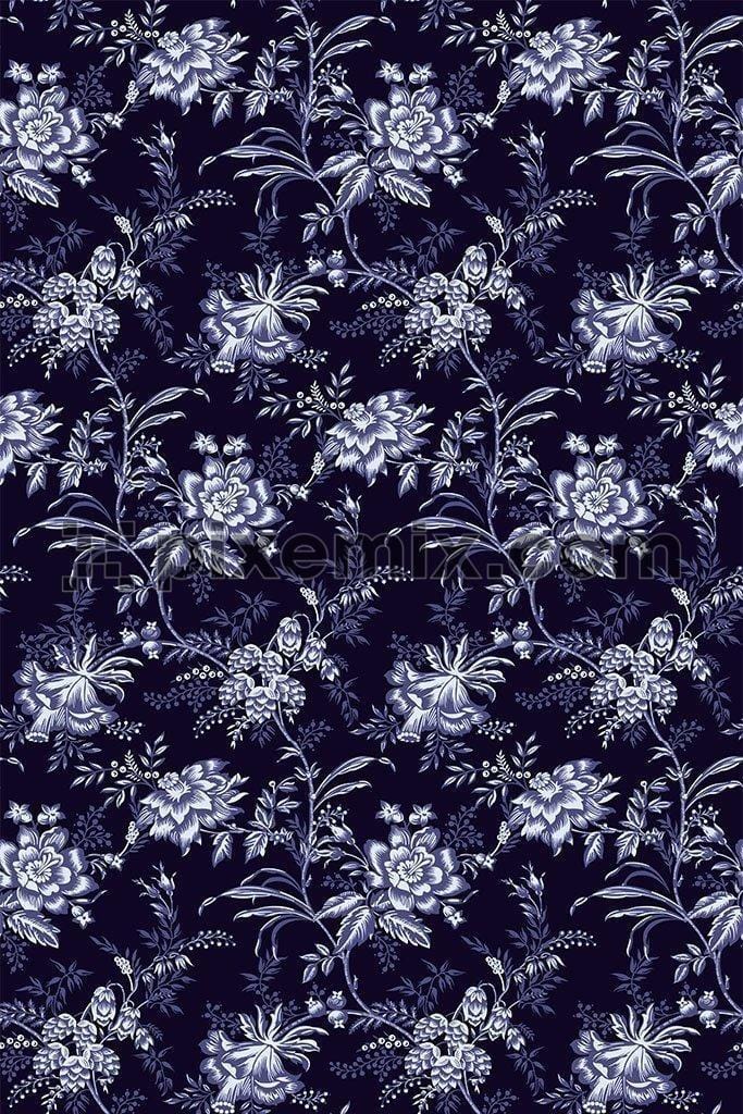 Monochrome intricate floral vector pattern product graphic