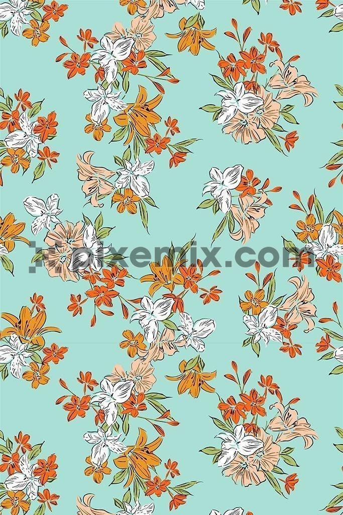 Modern floral vector pattern product graphic