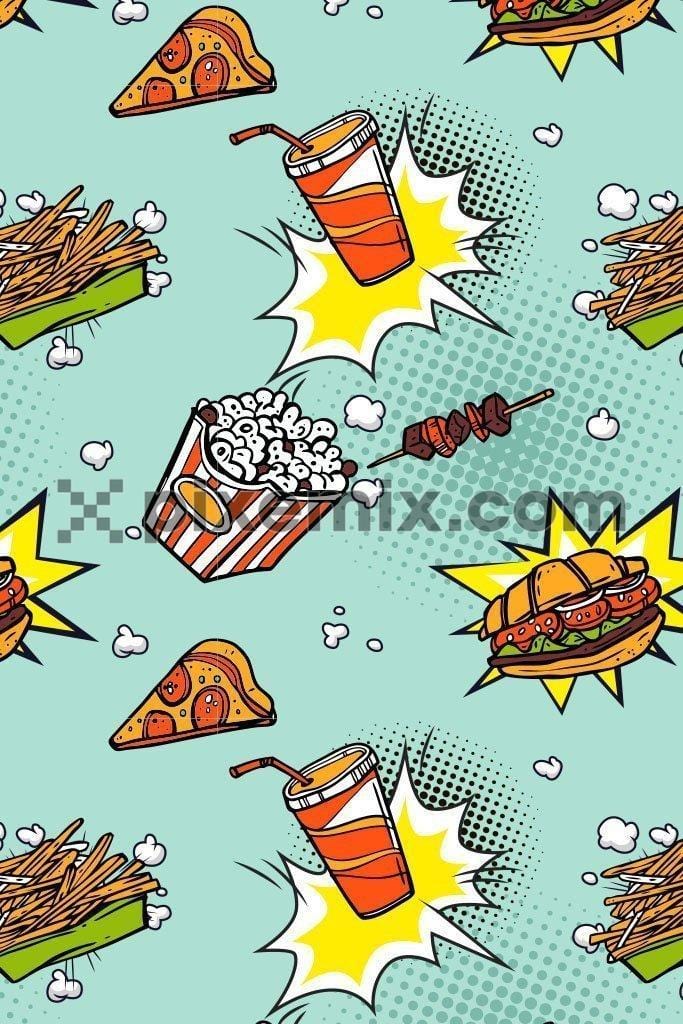 Fast food pop art style vector product graphic