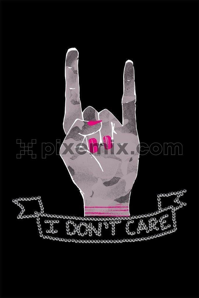 Rock and roll girl hand product graphic