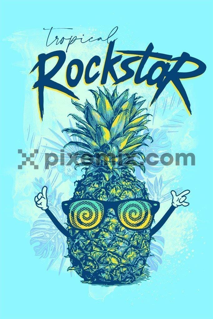 Tropical rockstar pineapple product graphic