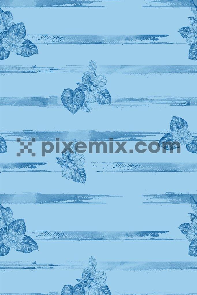 Tropical pattern with watercolor effect product graphic