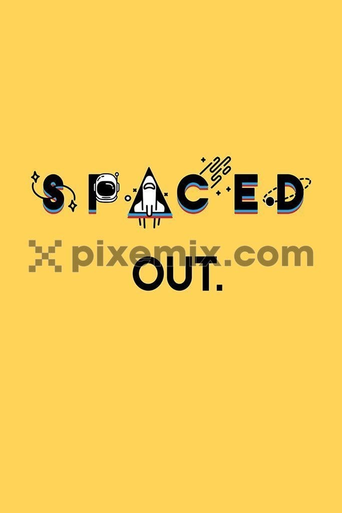 Spaced out typography product graphic