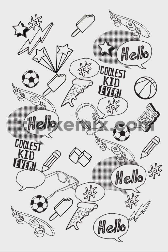 Cool doodled fun vector product graphic