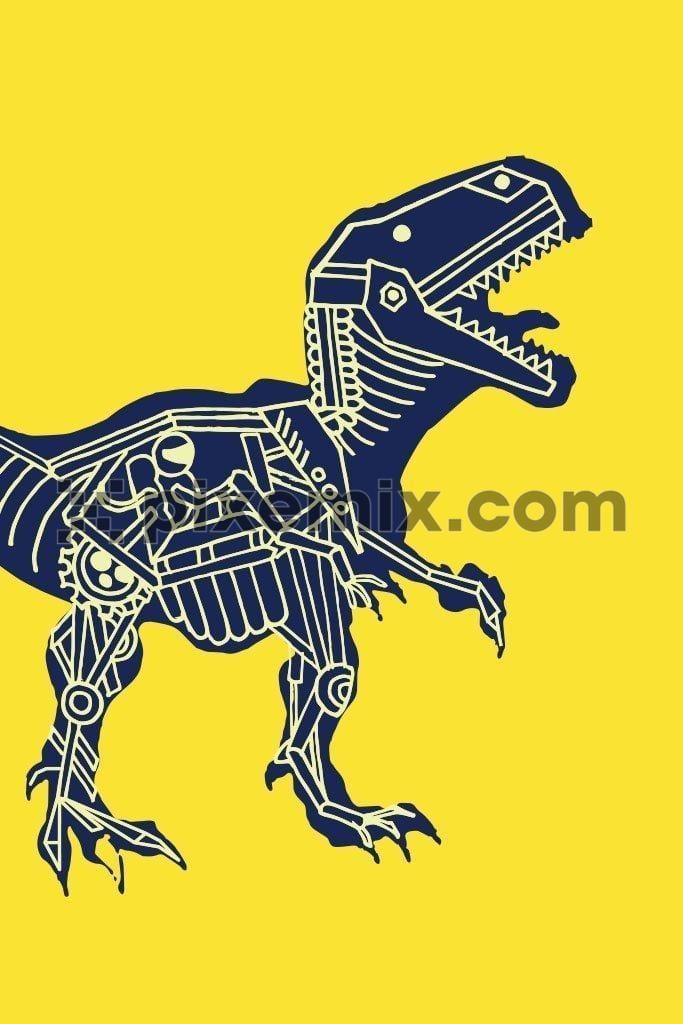 Dinosaur geometric fossil  vector product graphic