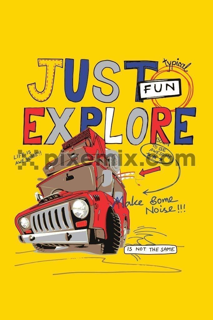 Holiday Jeep with fun typography product graphic