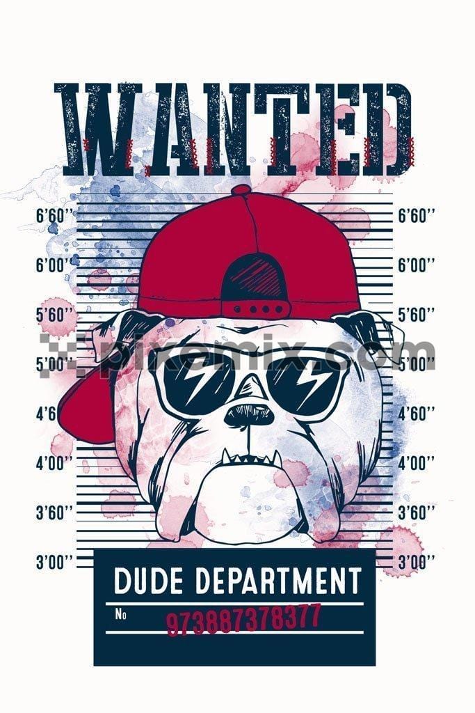 Wanted bulldog dude department product graphic
