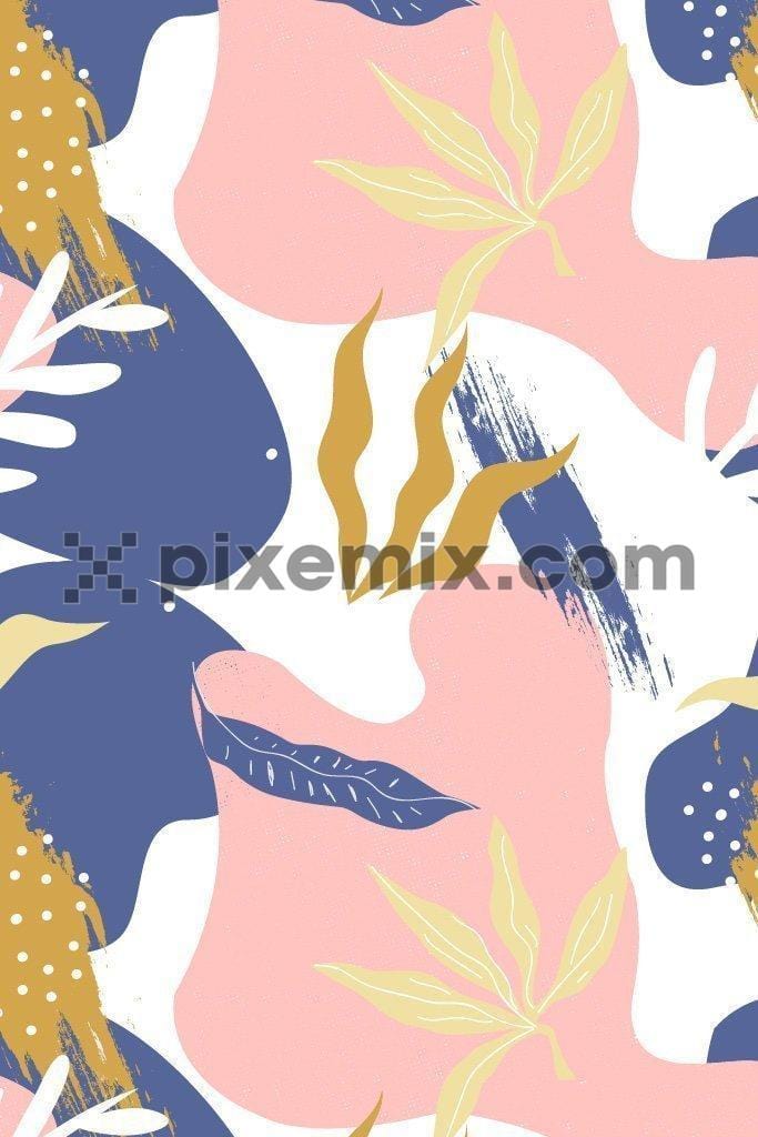 Pastels abstract camo leaves product graphic seamless pattern
