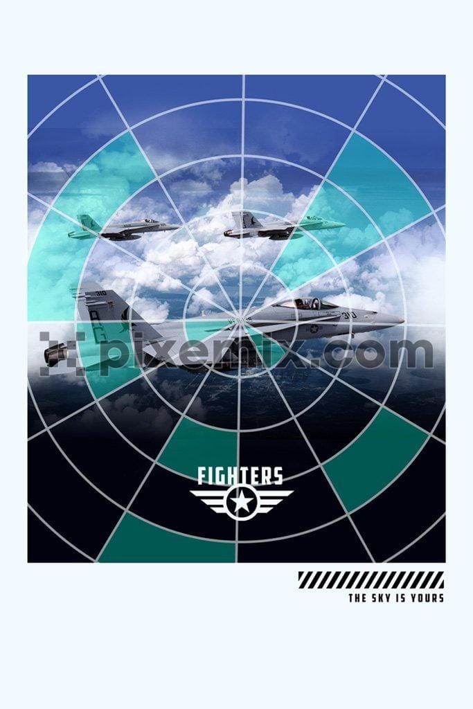 Fighet jet target indicator product graphic