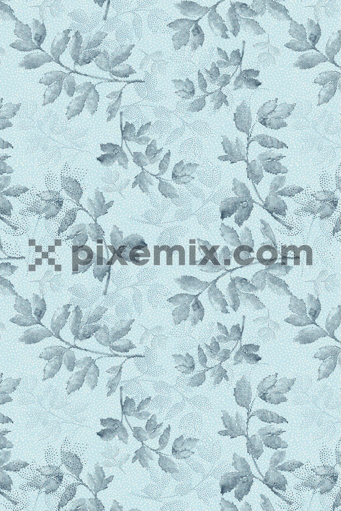 Dotted leaves vector poduct graphic seamless pattern