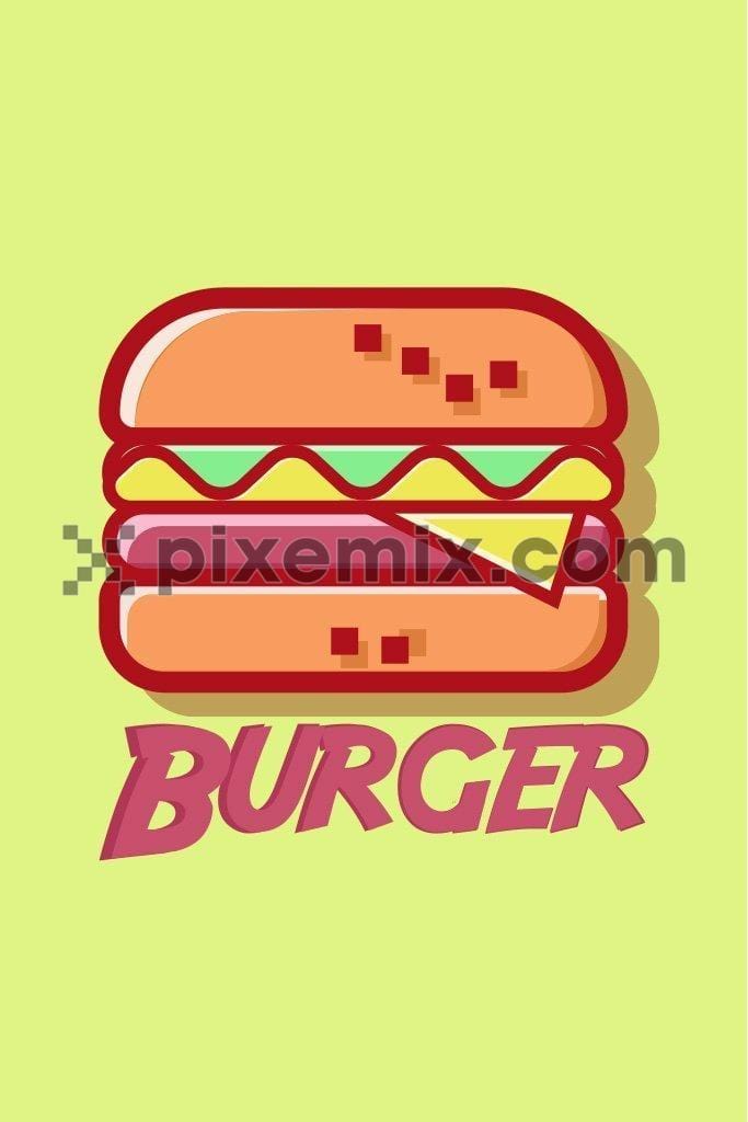 Vector burger art product graphic